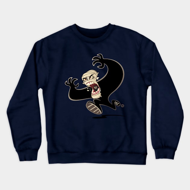 Halloween Mummy Shadow Runner Crewneck Sweatshirt by Goin Ape Studios